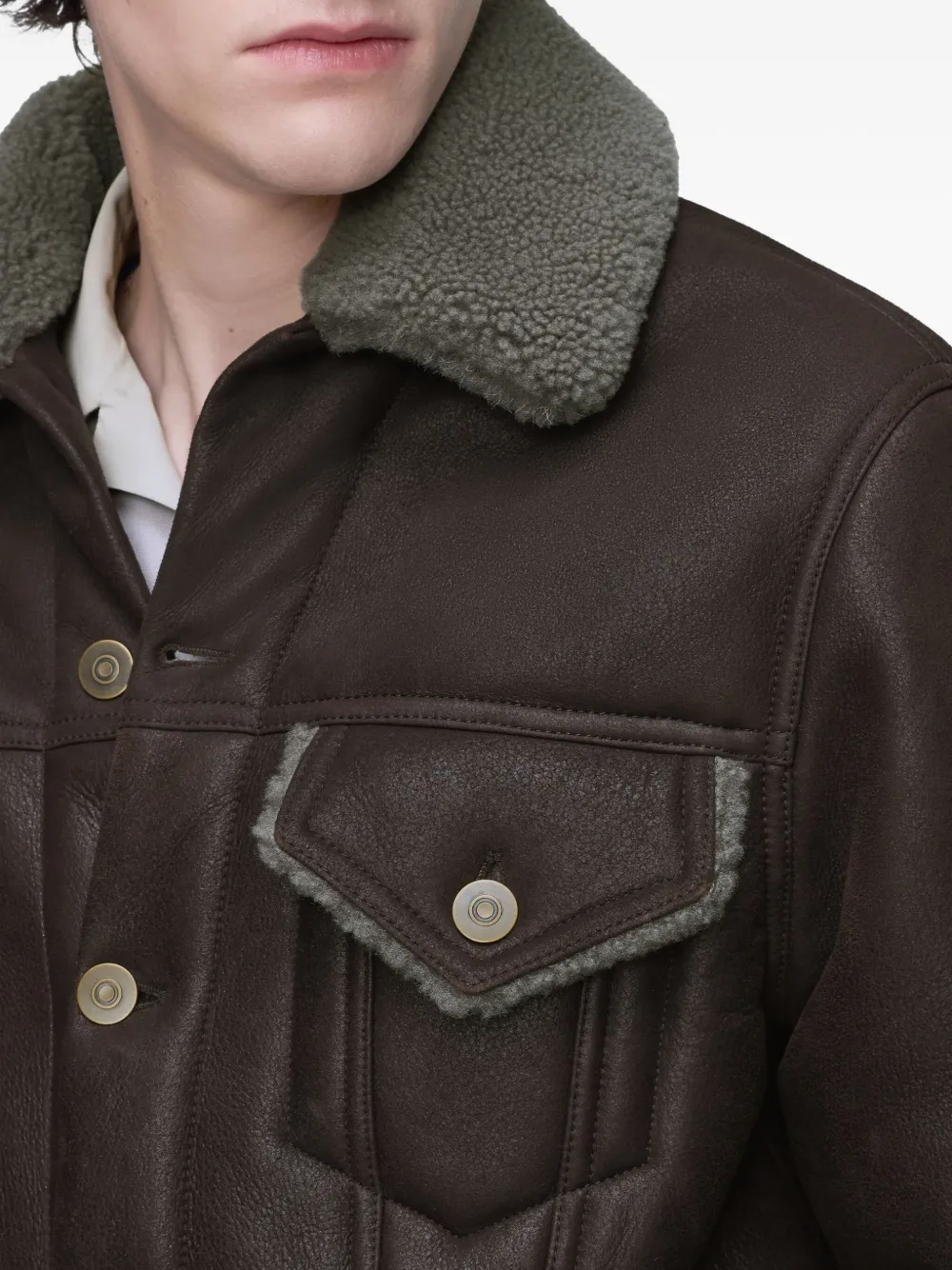 Maison Margiela Jack met kraag Bruin