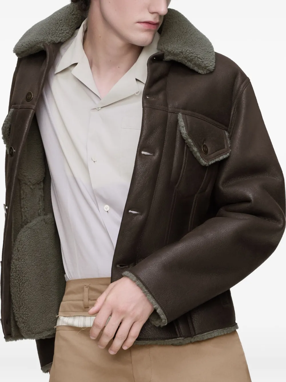 Maison Margiela Jack met kraag Bruin