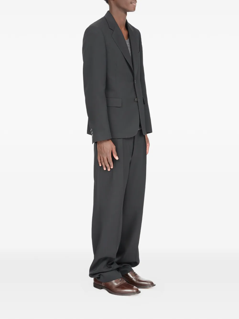  Maison Margiela Button Wool Blazer - Black 