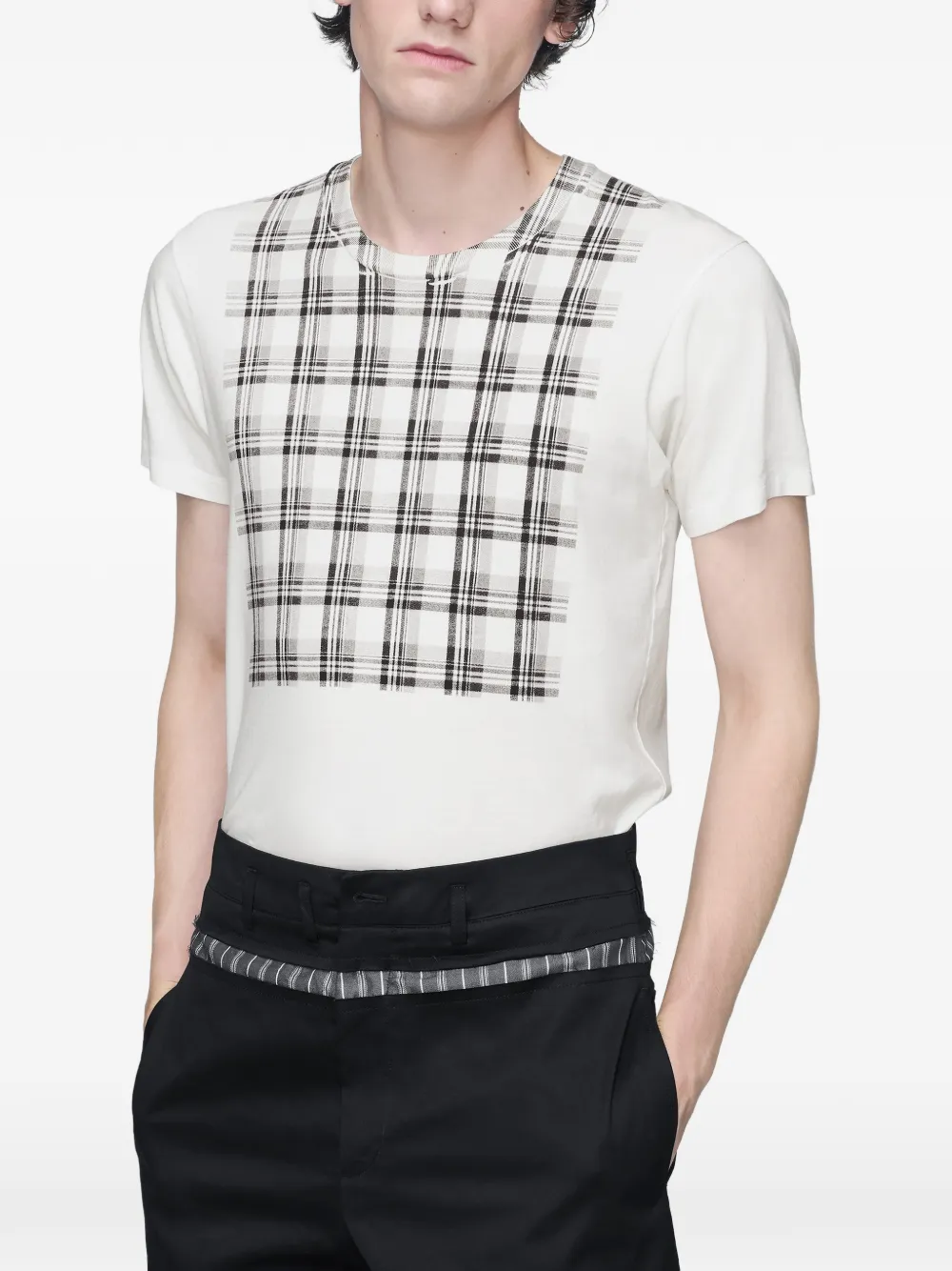 Maison Margiela Geruit T-shirt Wit