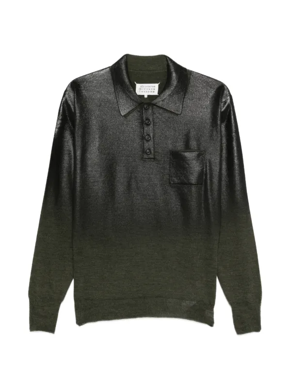 Maison Margiela Foil Print Wool Sweater | Green | FARFETCH