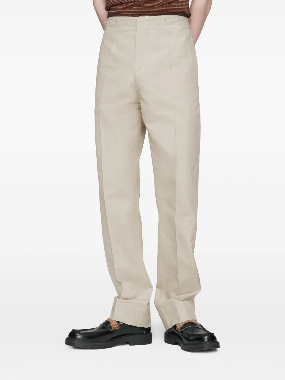 Maison Margiela Zijde-katoenen plooibroek Beige