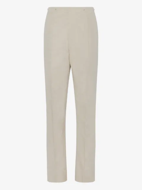 Maison Margiela creased cotton silk trousers