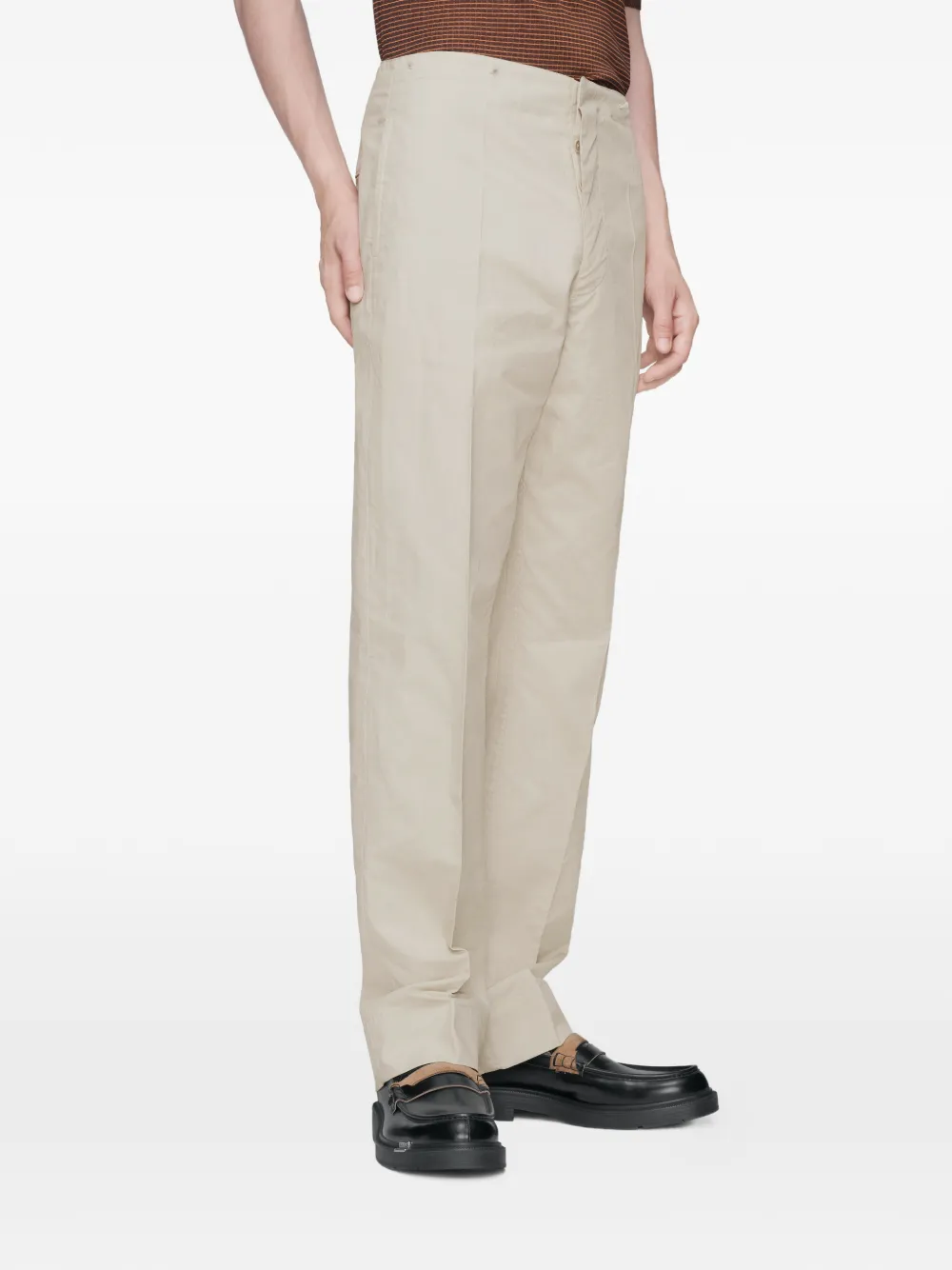 Maison Margiela Zijde-katoenen plooibroek Beige