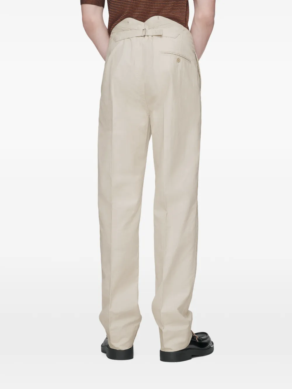 Maison Margiela Zijde-katoenen plooibroek Beige