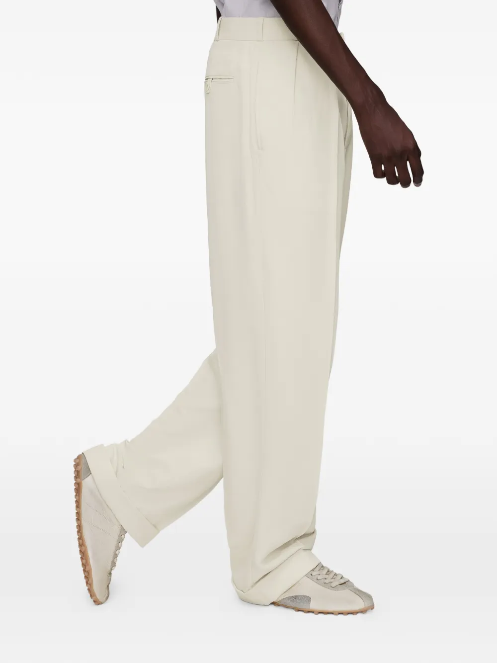 Maison Margiela Geplooide broek met cuffs Beige