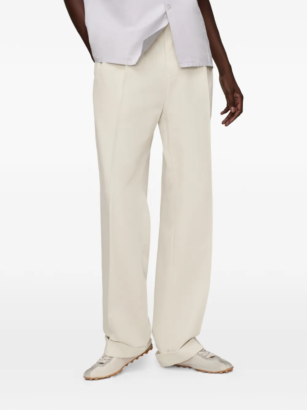 Maison Margiela Geplooide broek met cuffs Beige