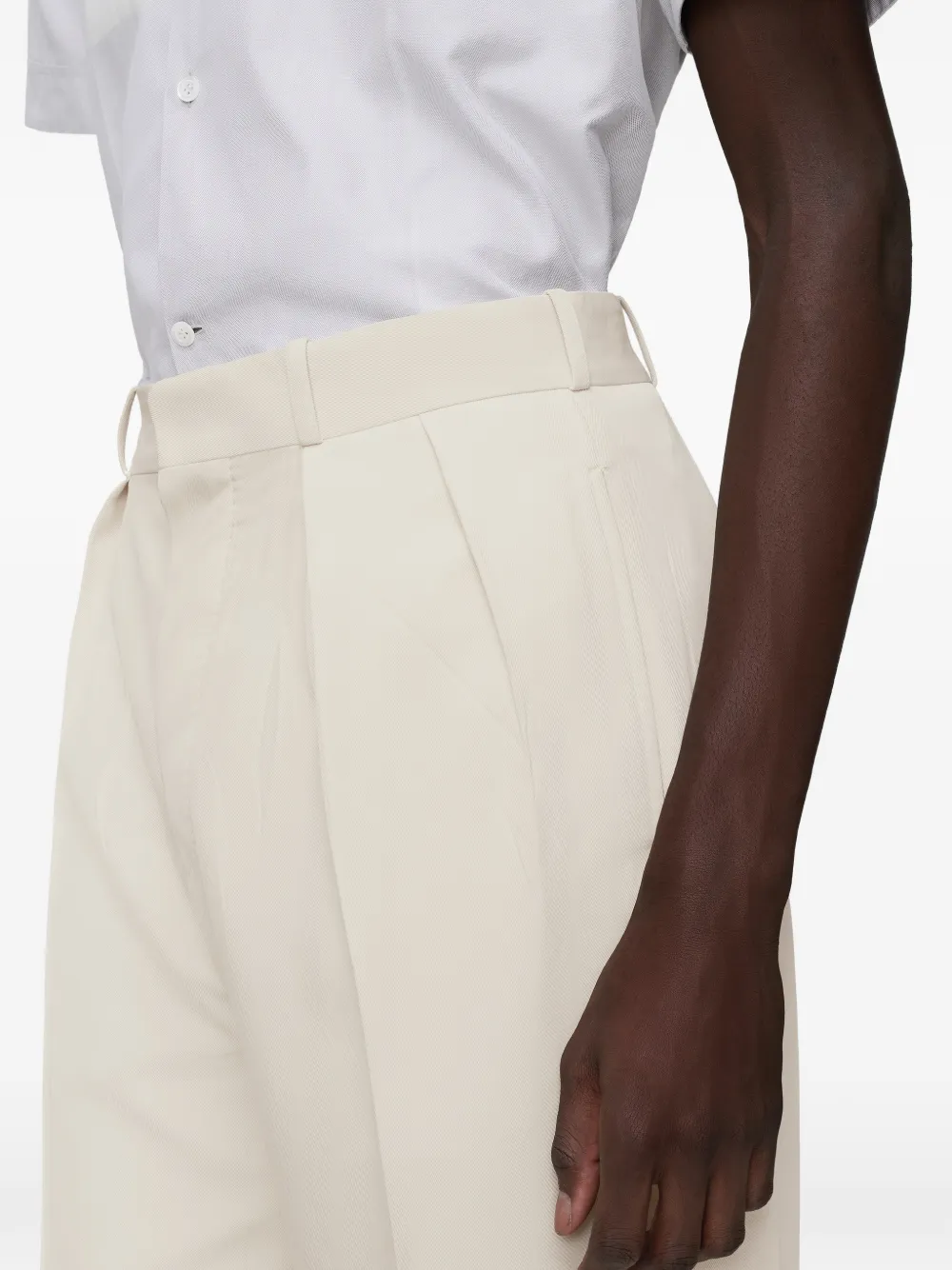 Maison Margiela Geplooide broek met cuffs Beige