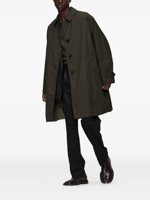Maison Margiela チェック トレンチコート | ブラウン | FARFETCH JP