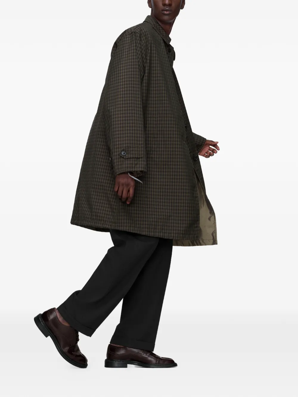Maison Margiela チェック トレンチコート | ブラウン | FARFETCH JP