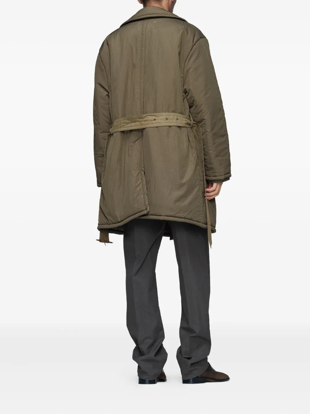 Maison Margiela Jas met dubbele rij knopen en ceintuur Groen