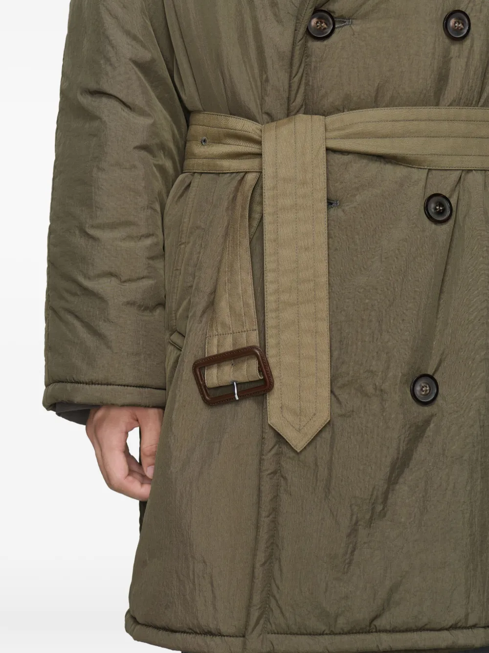 Maison Margiela Jas met dubbele rij knopen en ceintuur Groen