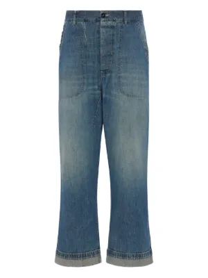 Maison Margiela クロップド パンツ | ブルー | FARFETCH JP