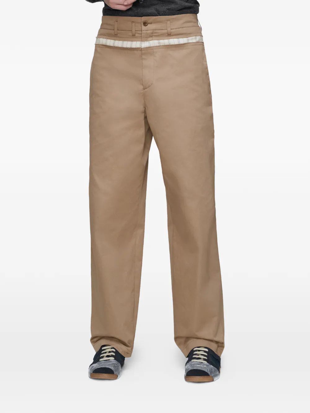 Maison Margiela Broek met geruite tailleband Bruin