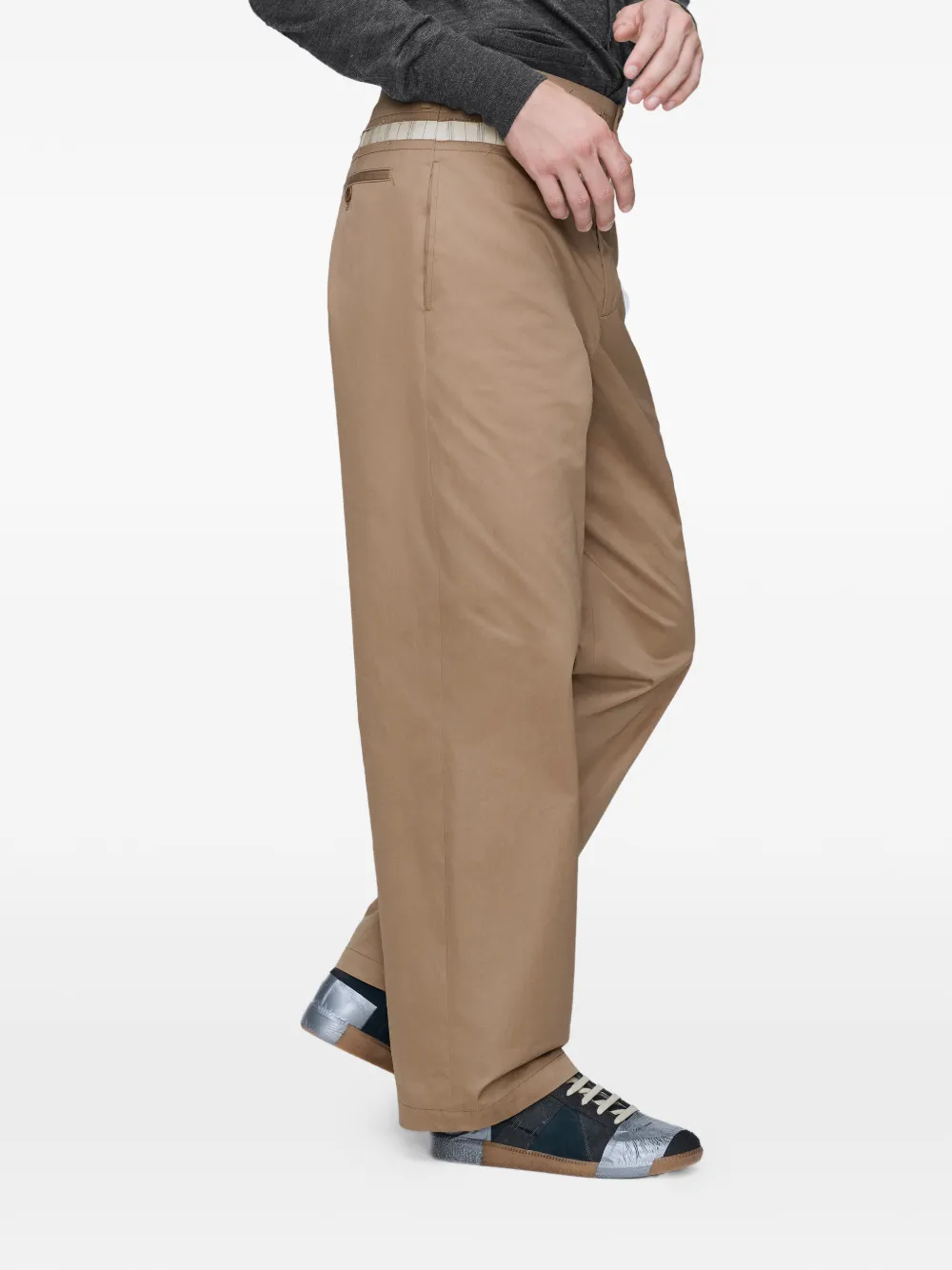 Maison Margiela Broek met geruite tailleband Bruin