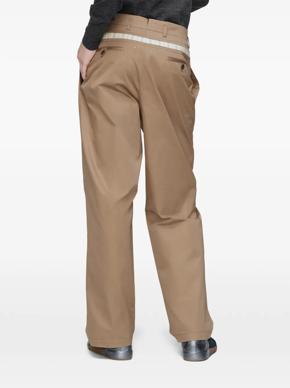 Maison Margiela Broek met geruite tailleband Bruin