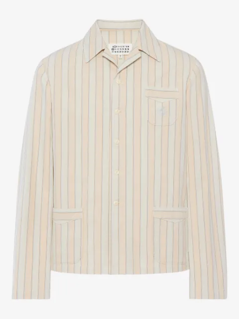 Maison Margiela striped long-sleeved shirt jacket 