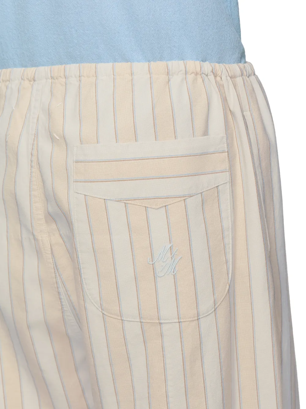 Maison Margiela Broek met gestreept zak Beige