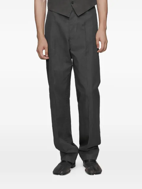 Maison Margiela creased cotton silk trousers