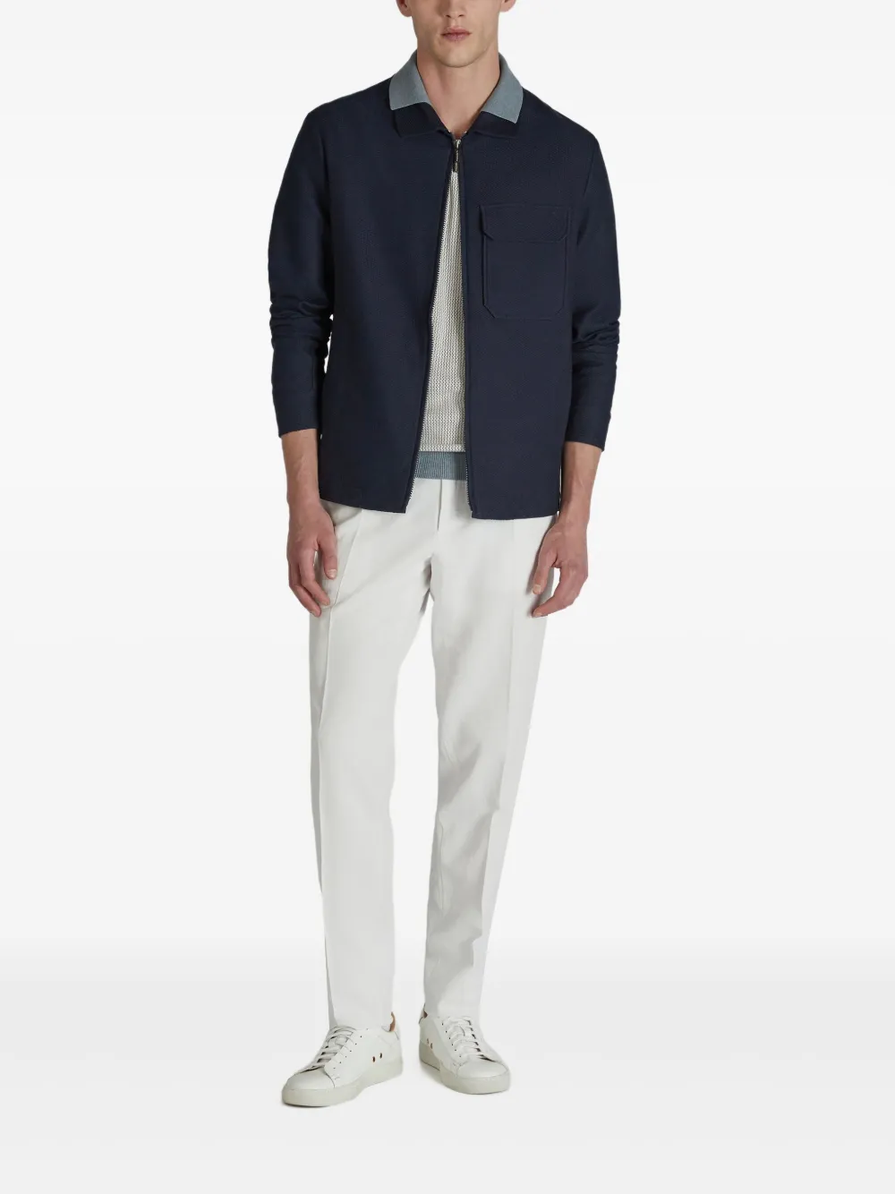 Zanone chamarra de algodón con cierre | Sobrecamisas | Image 2