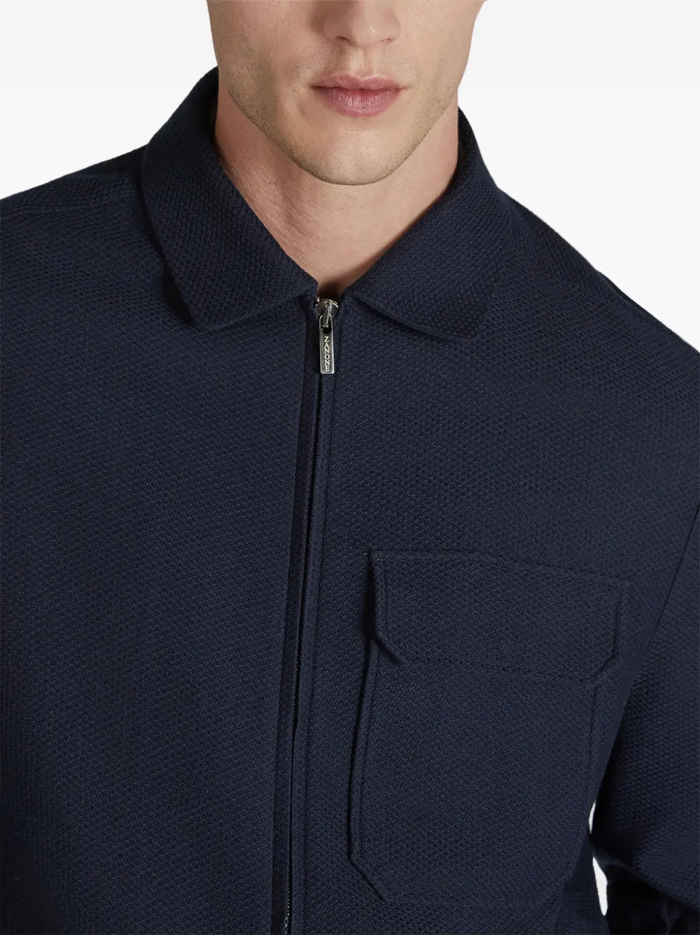 Zanone Jack met rits Blauw