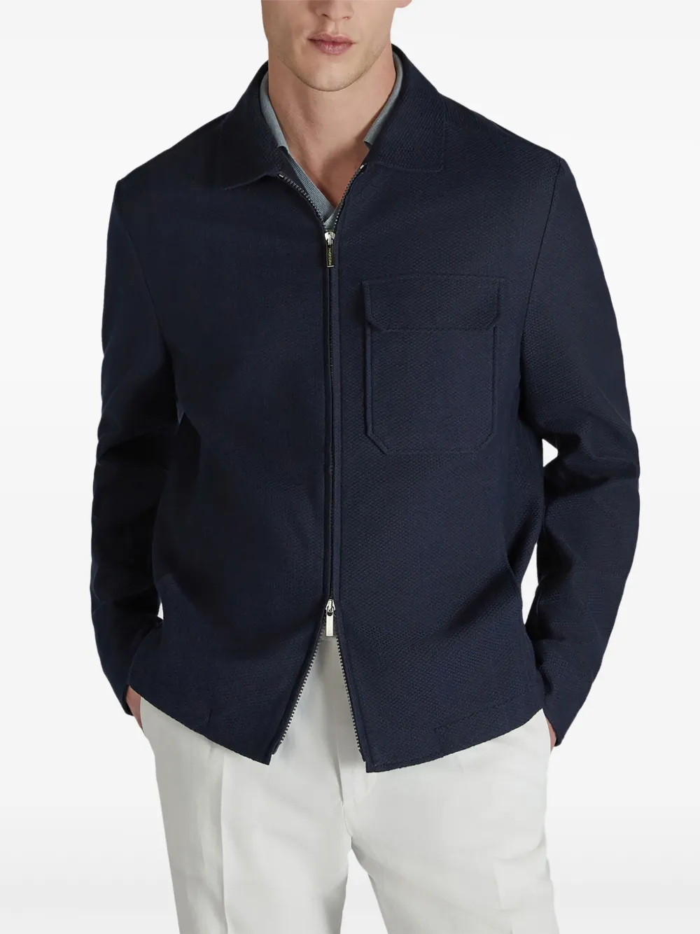 Zanone Jack met rits Blauw