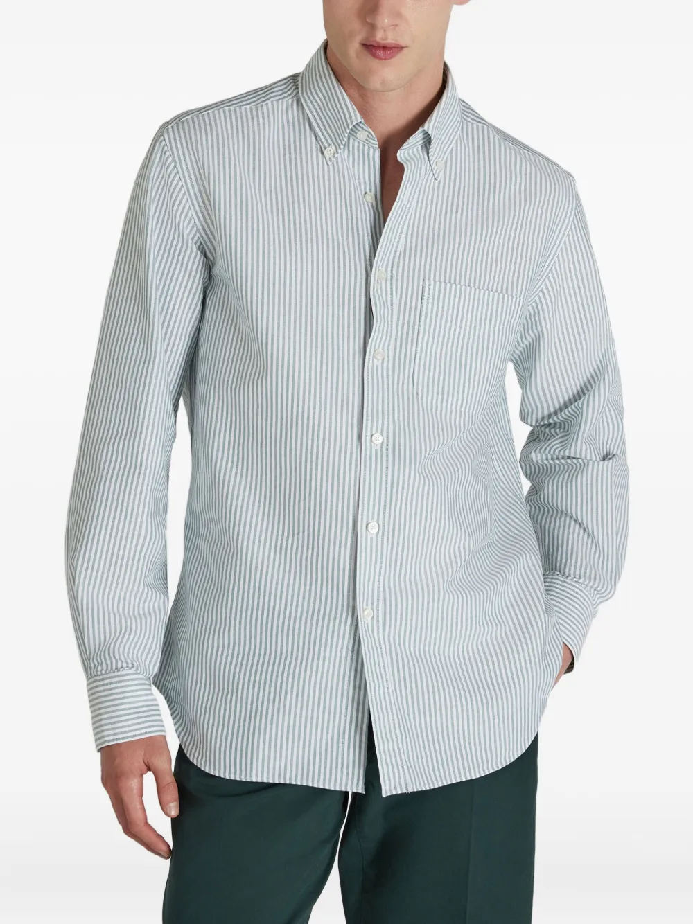 Glanshirt Striped Oxford Shirt In White