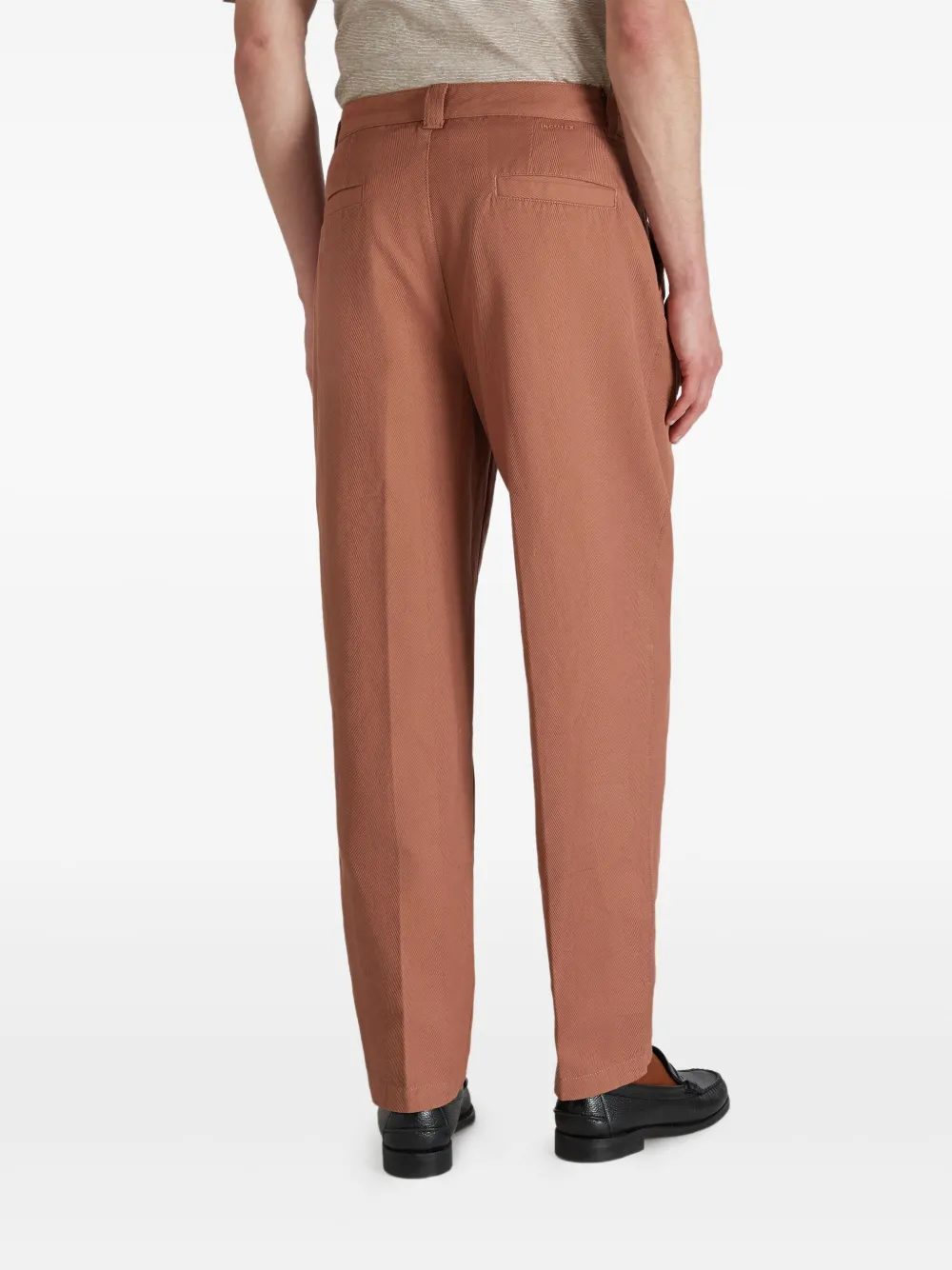 Incotex Broek met visgraatpatroon Bruin