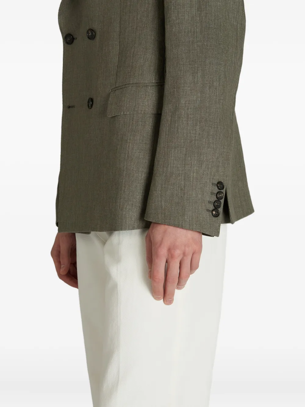 slowear Linnen blazer Groen