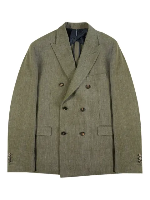 slowear double-breasted linen blazer