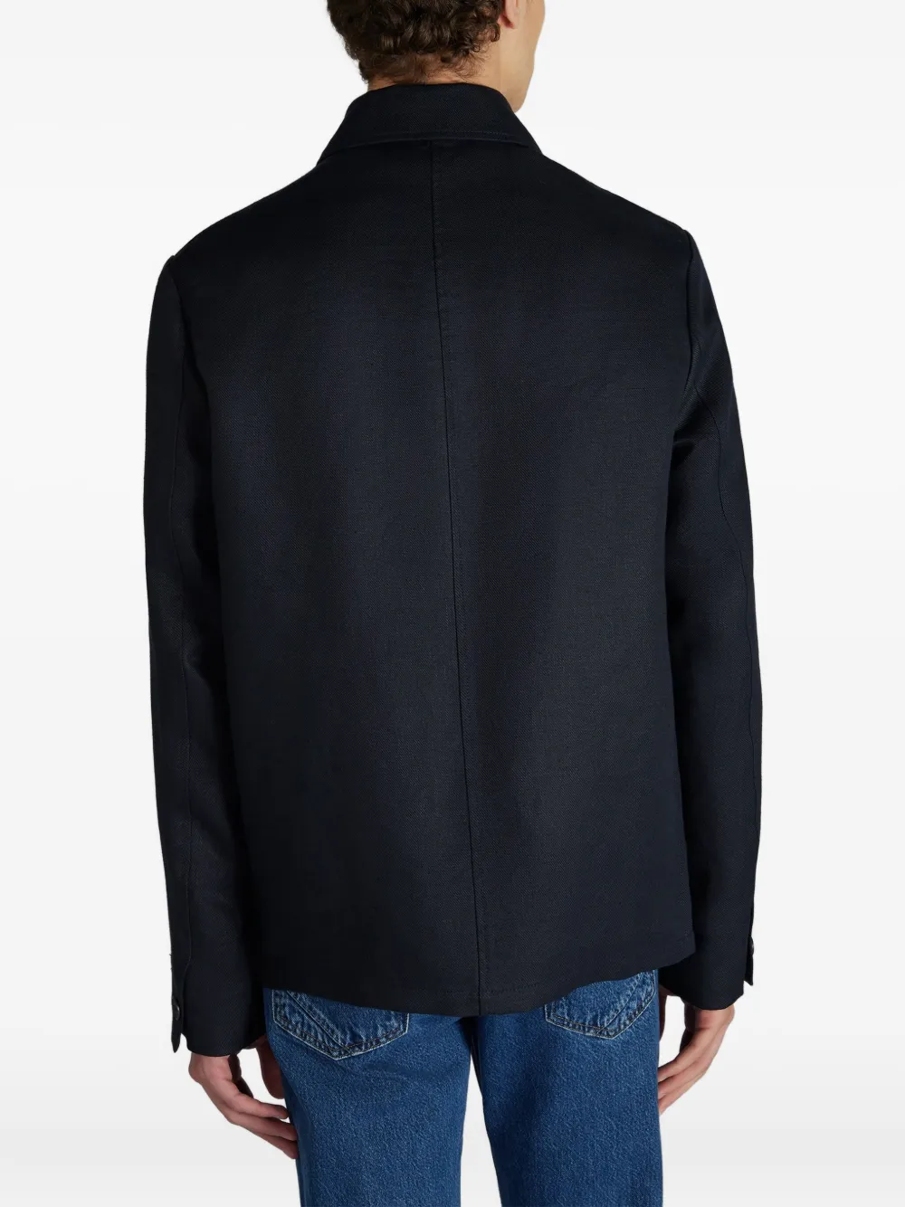 Incotex Linnen shirtjack Blauw