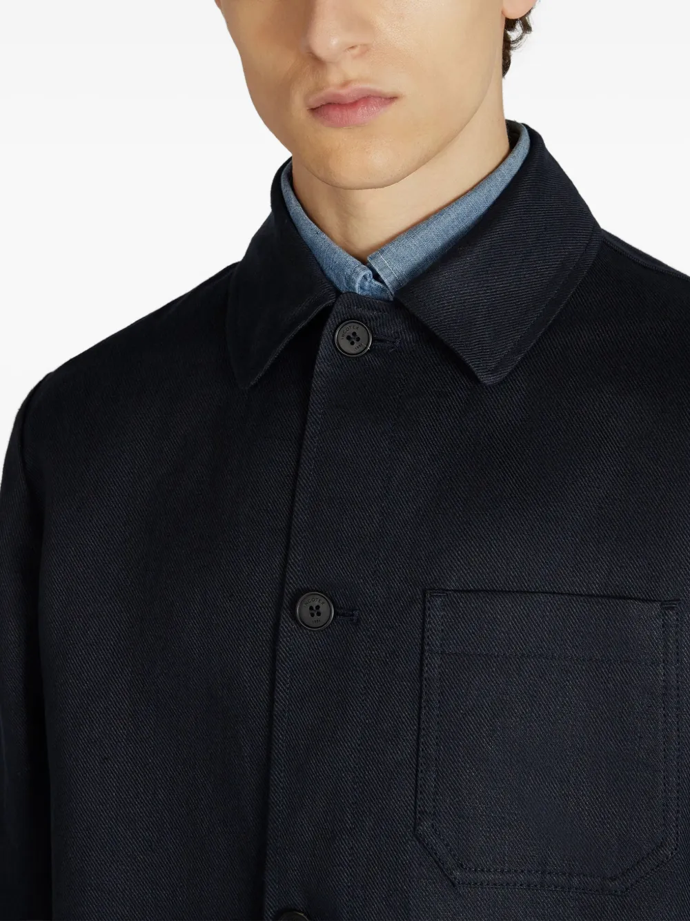 Incotex Linnen shirtjack Blauw