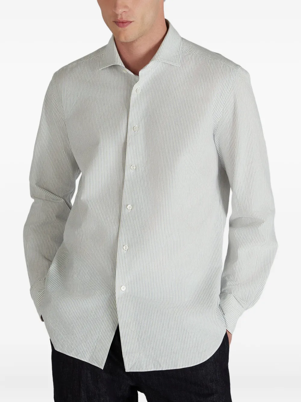 Glanshirt Striped Shirt In White