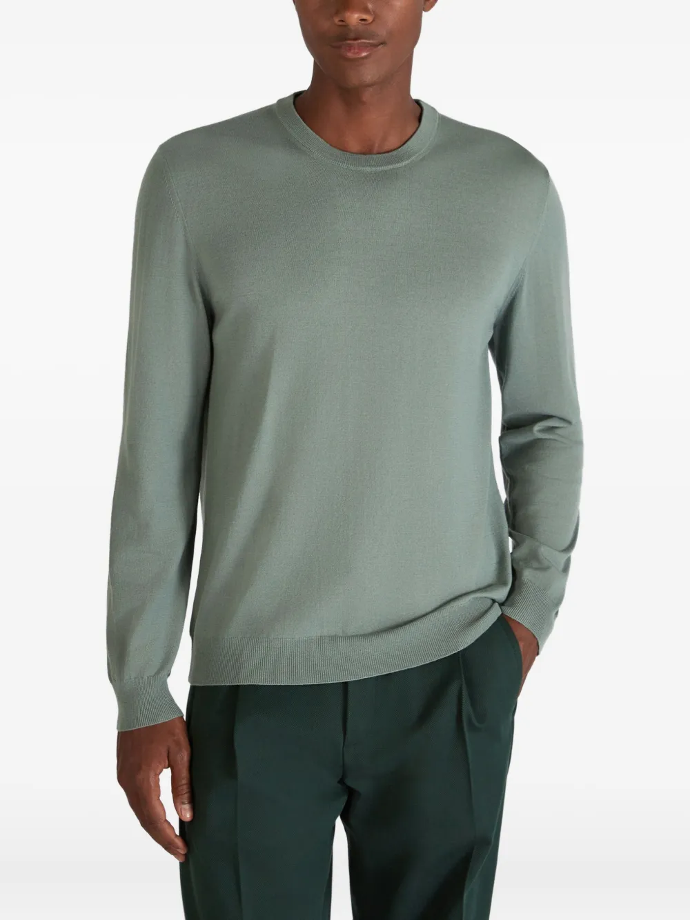 Zanone Trui met ronde hals Groen