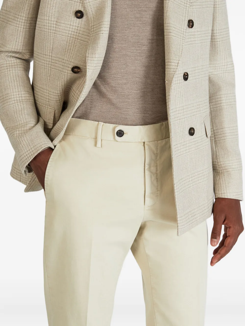 Incotex Broek met toelopende pijpen Beige