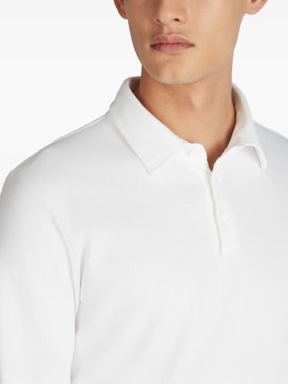 Zanone Poloshirt met lange mouwen Wit