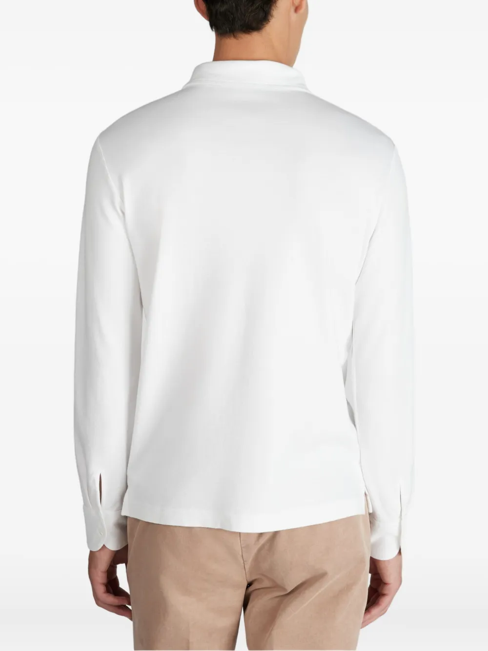 Zanone Poloshirt met lange mouwen Wit