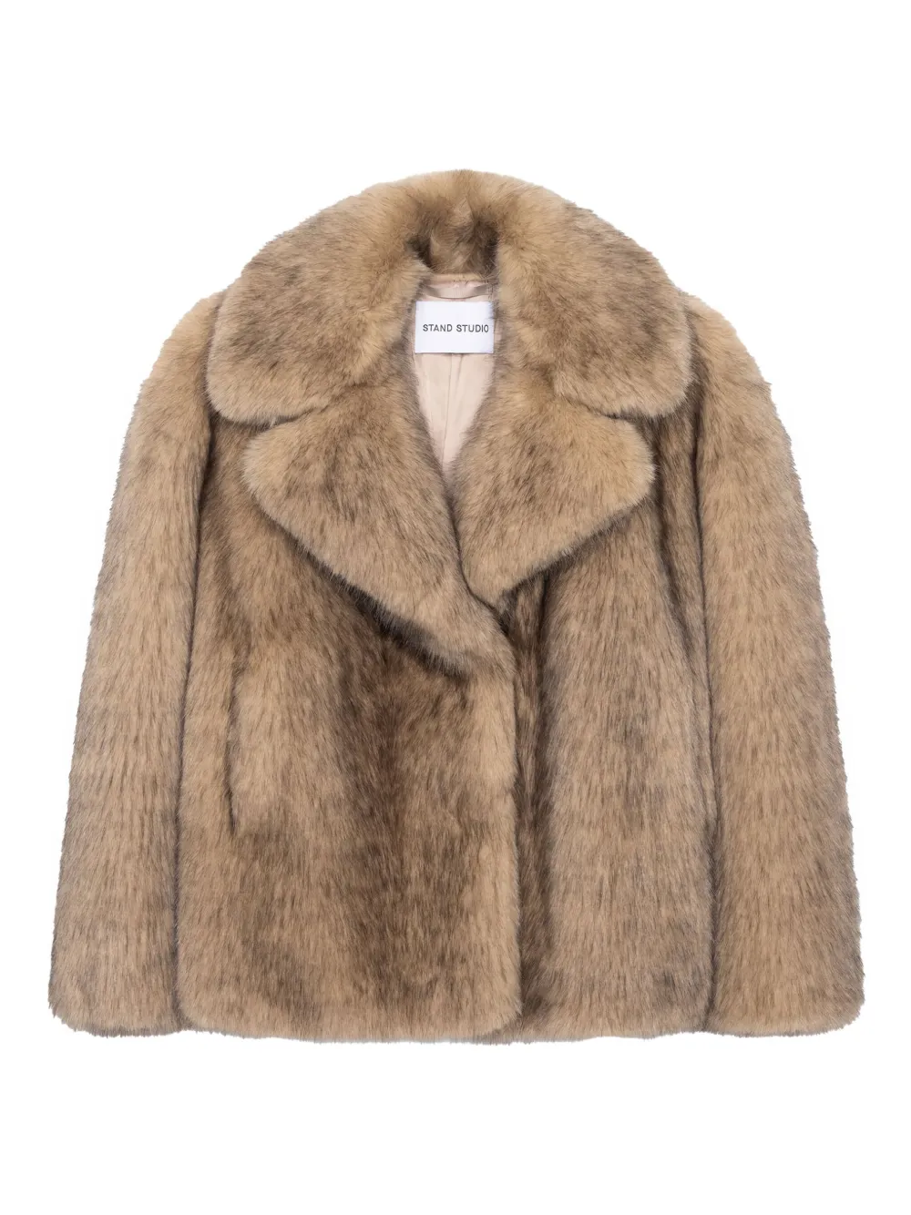 STAND STUDIO Valentina jack van imitatiebont Bruin