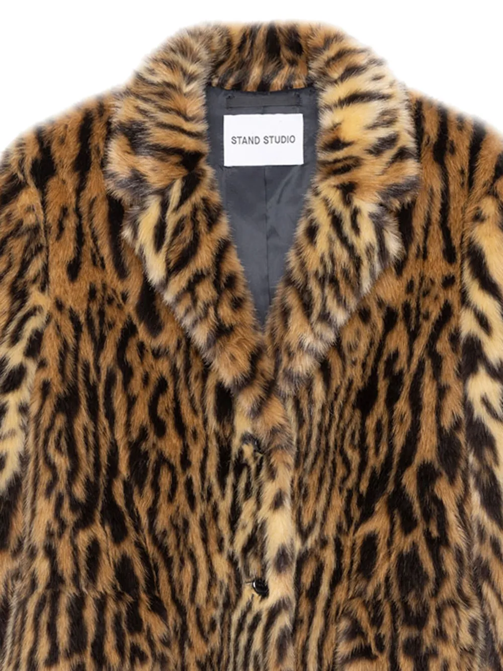 STAND STUDIO abrigo texturizado con animal print | Abrigos de pelo artificial | Image 2