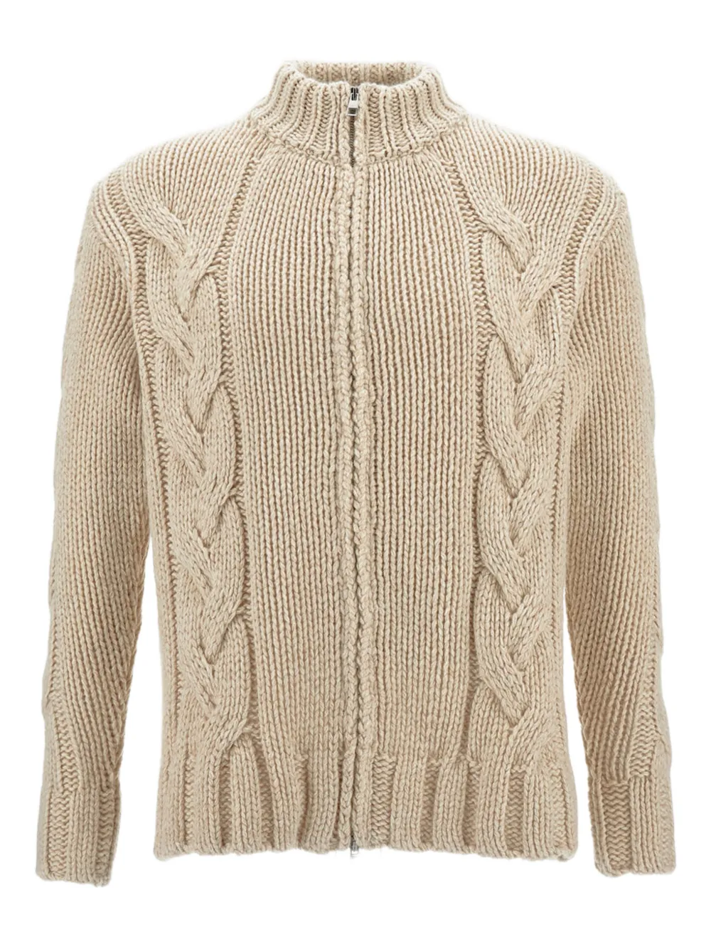 Customer Lovers zip cable-knit cardigan | Neutrals | Image 1