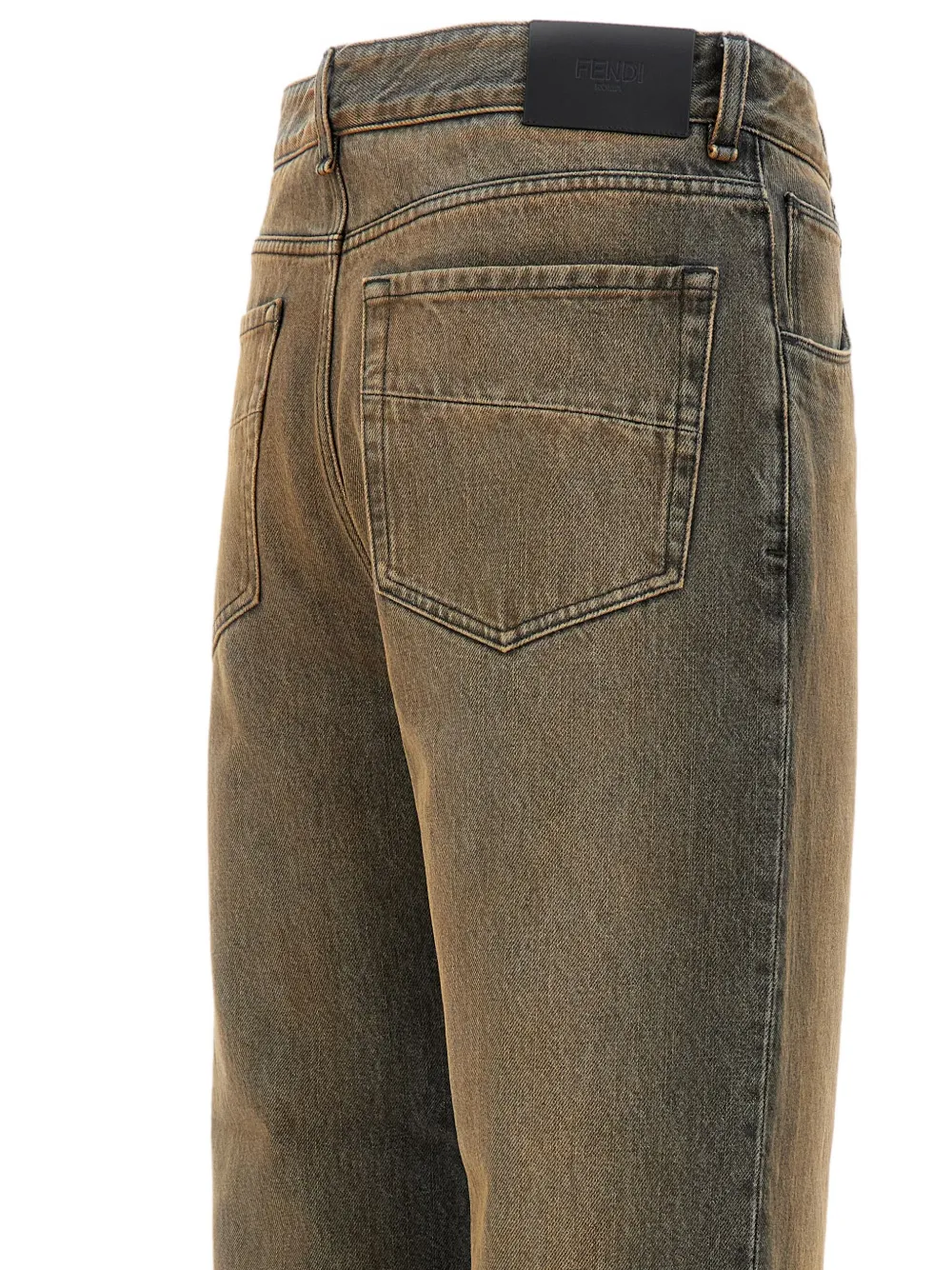 FENDI Jeans met verwassen knoop Grijs
