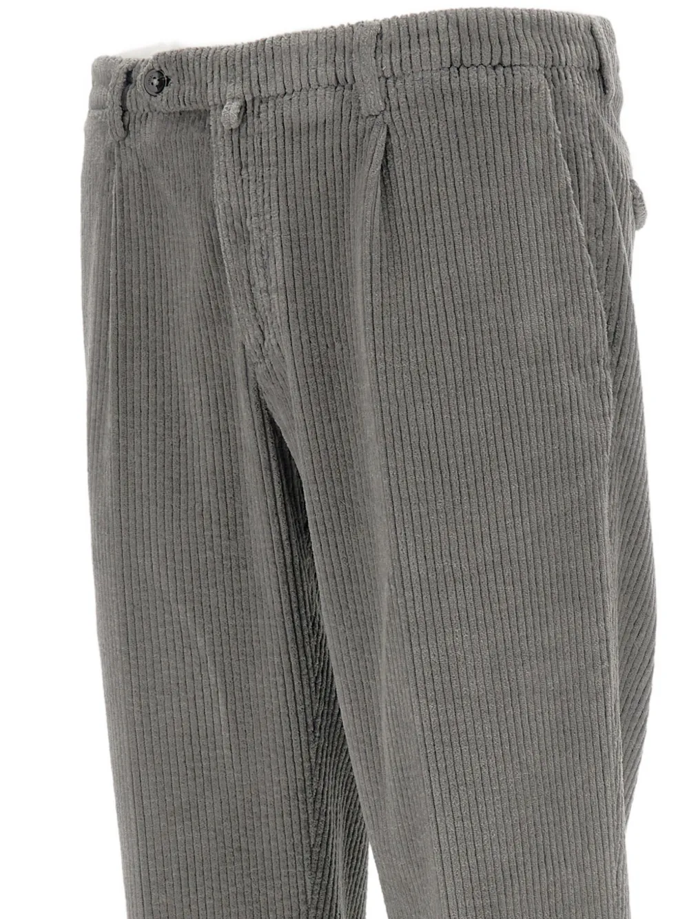 Briglia 1949 Geplooide broek met ribfluwelen textuur aan de voorkant Grijs