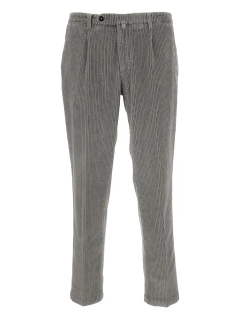 Briglia 1949 corduroy-texture front-pleat trousers
