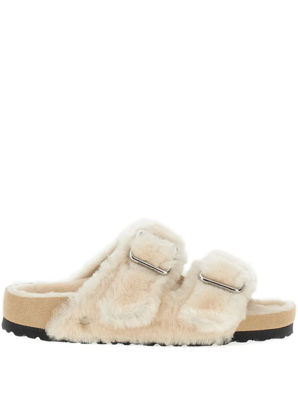 Birkenstock Arizona Big Buckle Shearling Sandals In Neutral