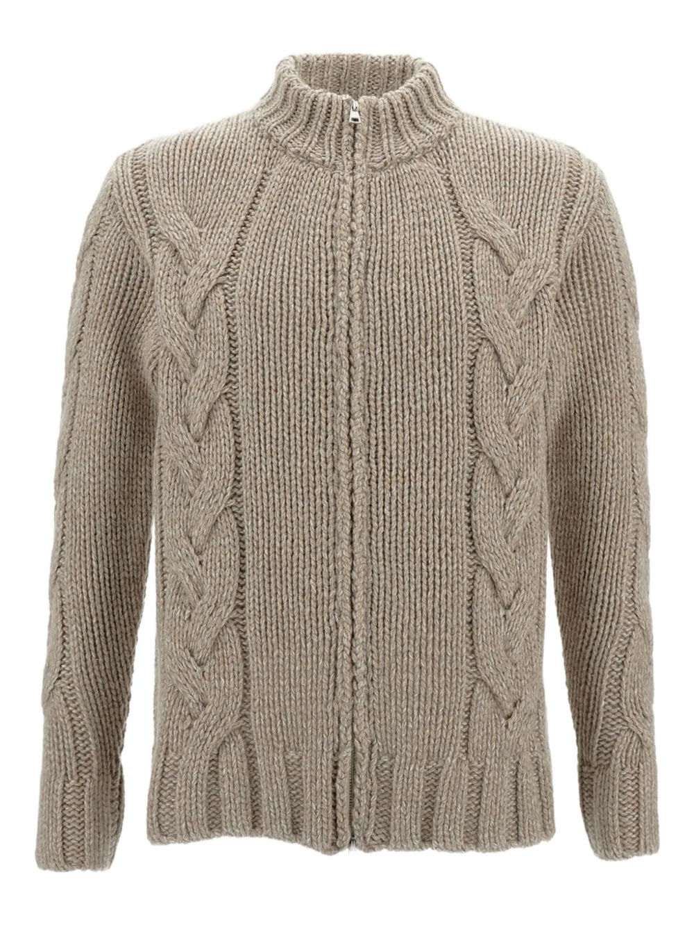 Customer Lovers zip cable-knit cardigan | Neutrals | Image 1