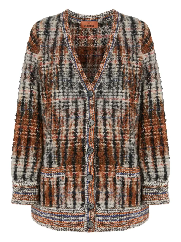 Missoni Cardigan with Check Pattern in Brown
