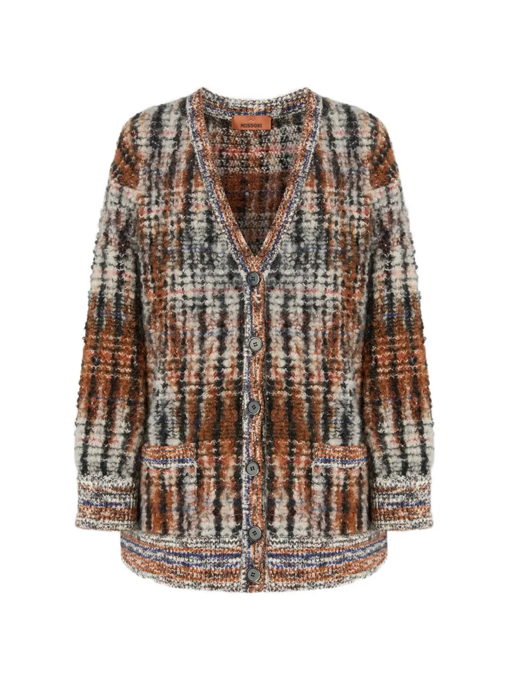 Missoni Vest met V-hals en zak Bruin