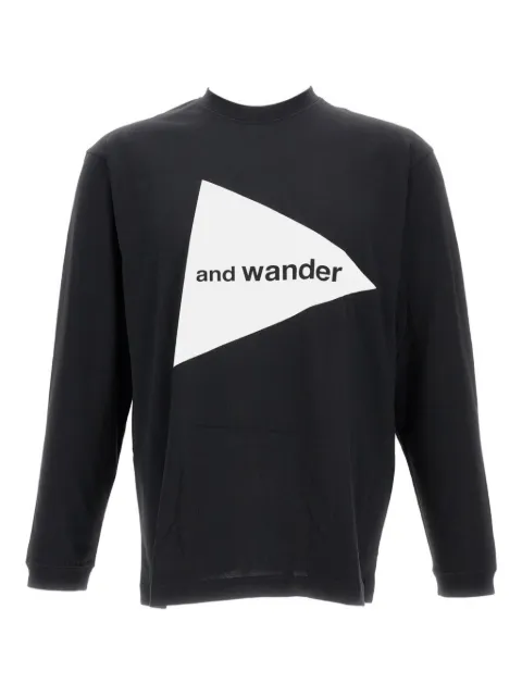 and Wander logo-print long-sleeve T-shirt