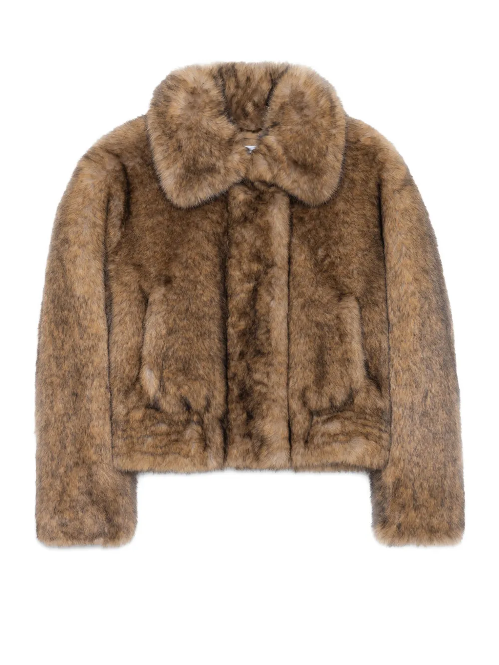 Stand Studio Lena Faux-fur Collared Jacket In Brown