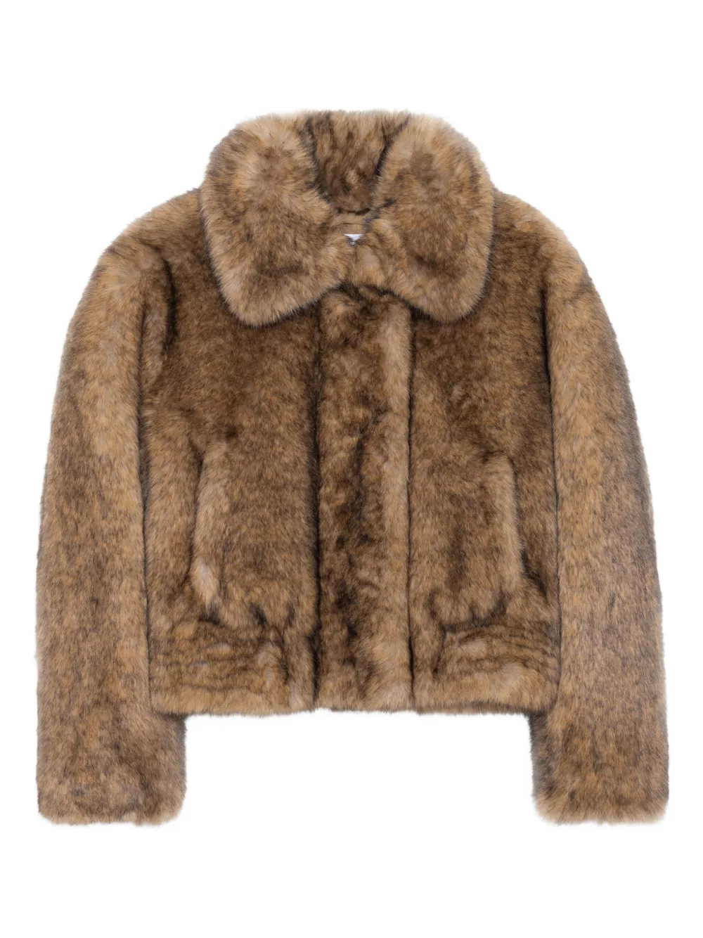 Stand Studio Lena Faux-fur Collared Jacket In Brown